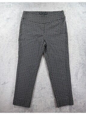 Zac & Rachel Women's Slim Ankle Pants Size 12 Gray Geometric Pull On